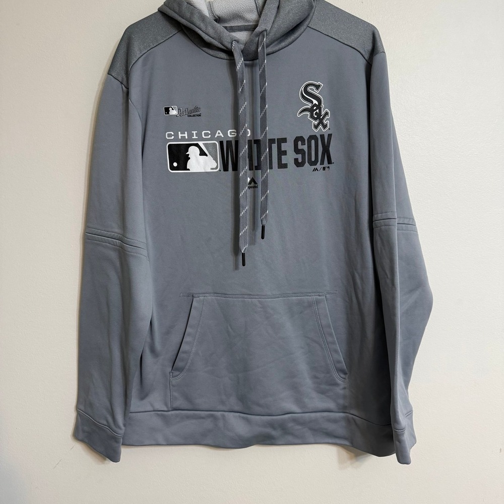 Majestic Chicago White Sox Men's Large Authentic Grey Hoodie MLB Fleece